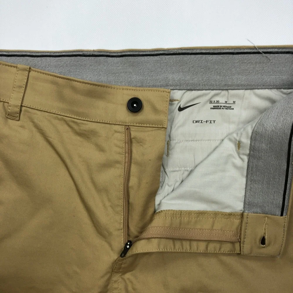 Nike Dri-FIT UV Chino Golf Pants Mens 32x29 Khaki Brown Slim Fit